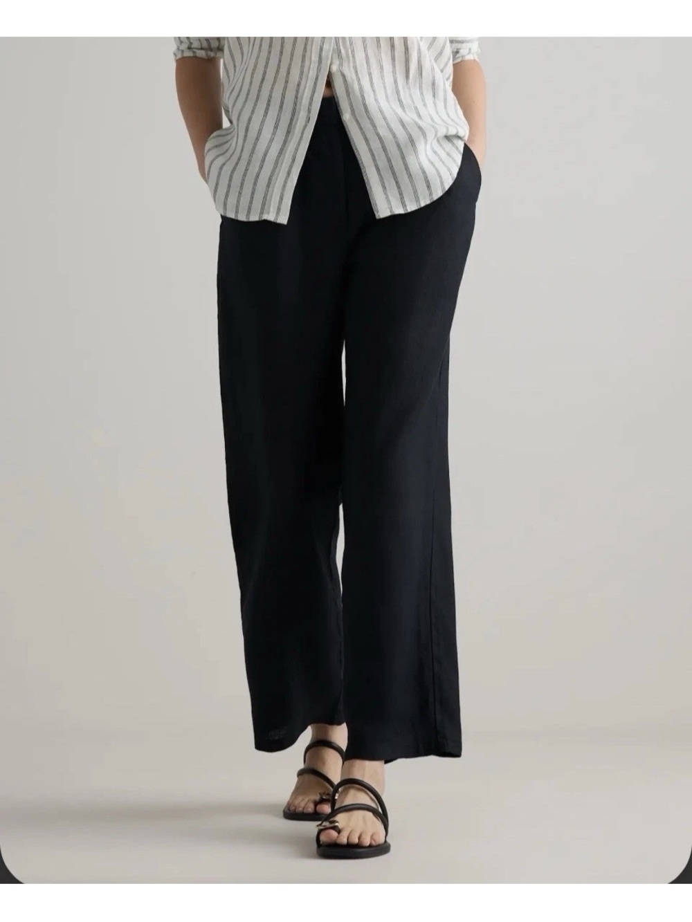 Quince 100% European Linen
Pleated Trouser Black Size 2